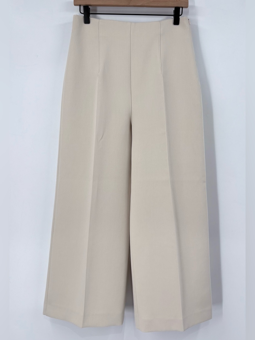 Zara Cream High Rise Wide Leg Culotte Trousers